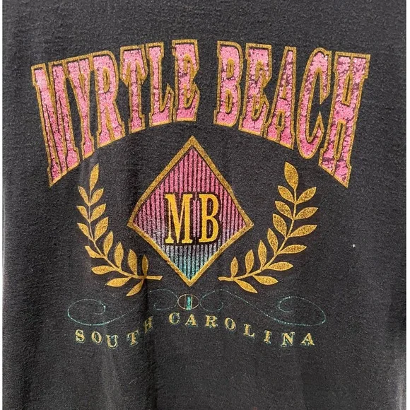 Vintage Myrtle Beach South Carolina Graphic Print Crew Neck‎ T-Shirt - Picture 3 of 9